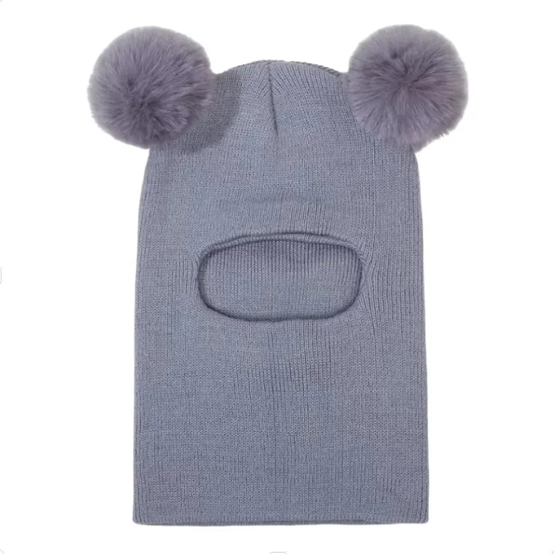 Sterling™ Double Pom Knit Balaclava Hood