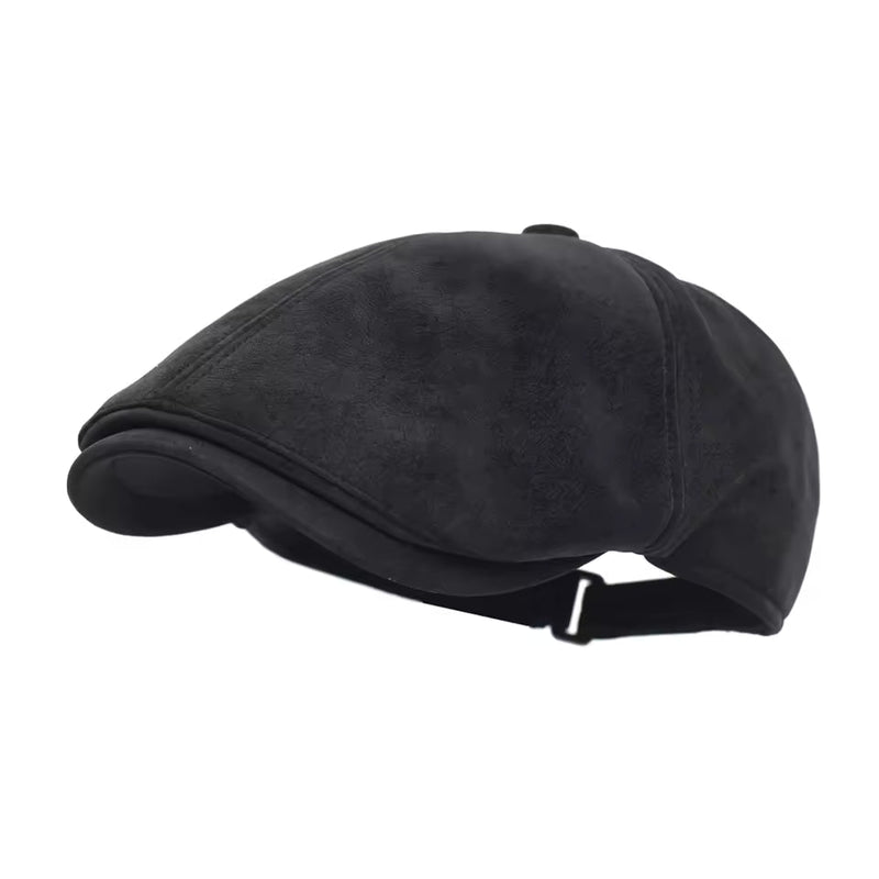 Sterling Autumn Winter Faux Leather™ Newsboy Cap PU Flat Brim
