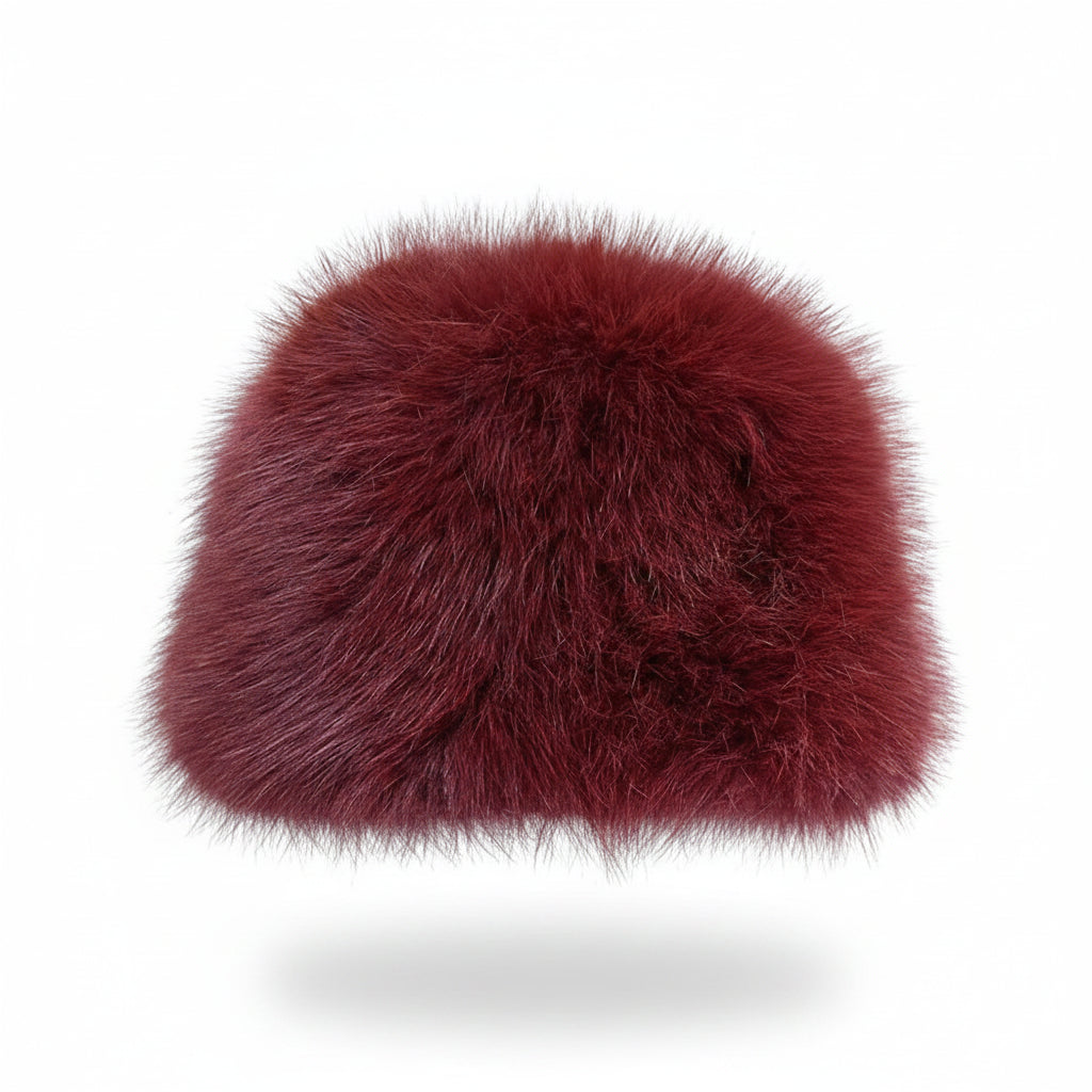 Sterling Plush Faux Fur Winter Hat With Wide Brim