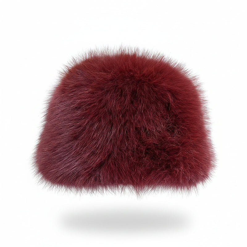 Sterling Plush Faux Fur Winter Hat With Wide Brim