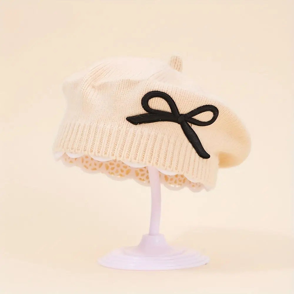 Sterling Liora Kids Knit Beret™ with Bow Detail