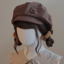 Sterling Cloud Style Beret™ Brown Fabric Newsboy Pumpkin Crown