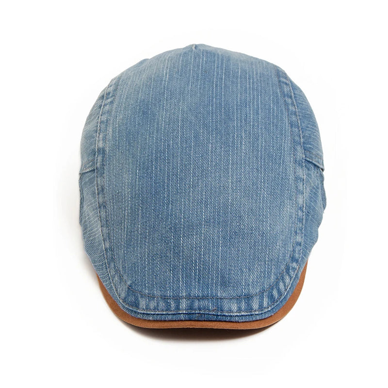 Sterling Denim Cotton Newsboy Cap™ Patchwork Brown Beret