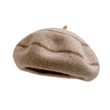Sterling™ Striped Wool Blend Beret Soft Dome Painter Cap