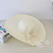 Sterling Riviera Belle™ Wide Brim Straw Sun Hat Bow Accent Edition