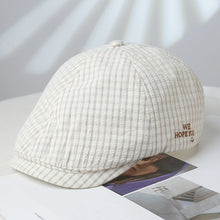 Sterling Plaid Letter Beret Short Brim™ Textured Fabric Embroidery