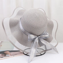 Sterling Straw Hat with Poppy Ribbon™ Wide Brim Woven Bow Detail