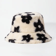Sterling Flower Plush Faux Fur Bucket Hat™ With Floral Pattern