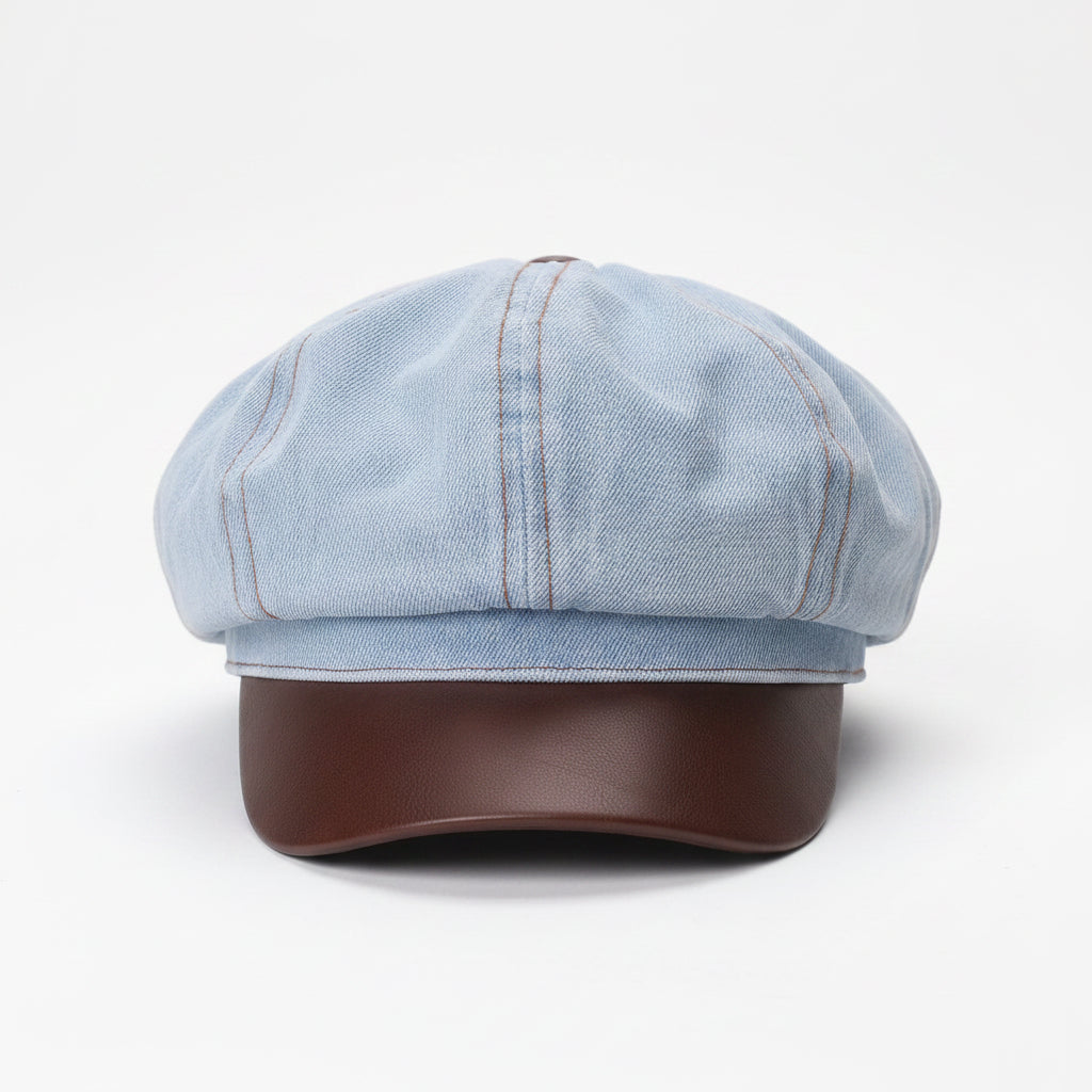 Sterling Newsboy Cap™ Washed Denim with Octagonal Crown