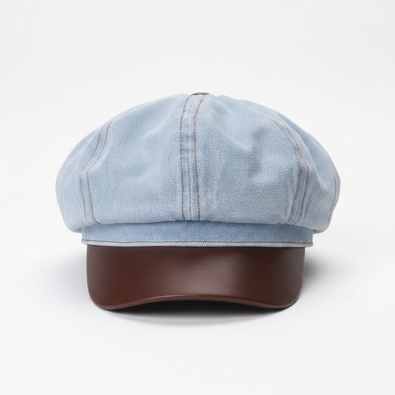 Sterling Newsboy Cap™ Washed Denim with Octagonal Crown
