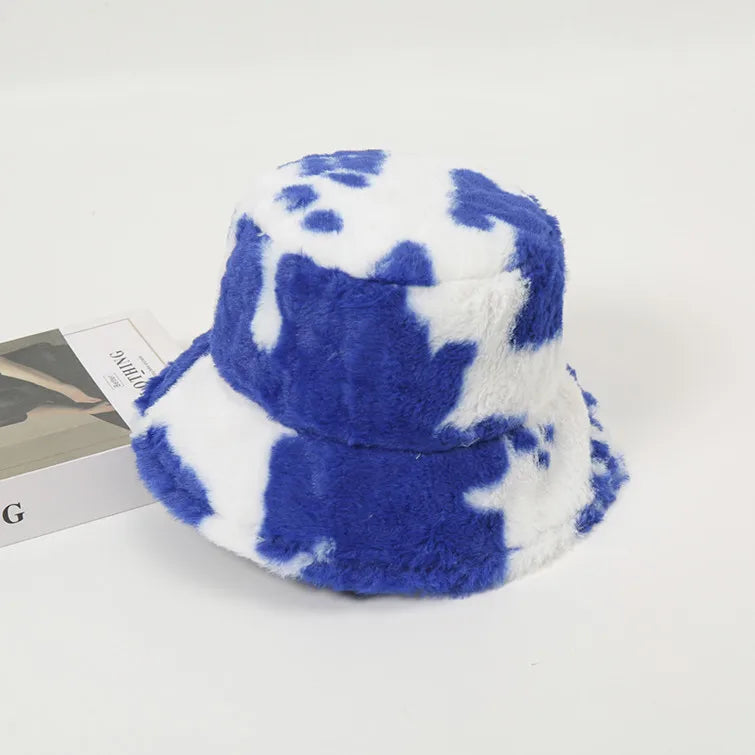 Sterling Mirelle Reversible Corduroy Bucket Hat™  With Cow Print Fleece