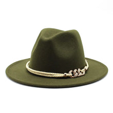 Sterling Fedora Hat Rope Band™ With Chain Accent