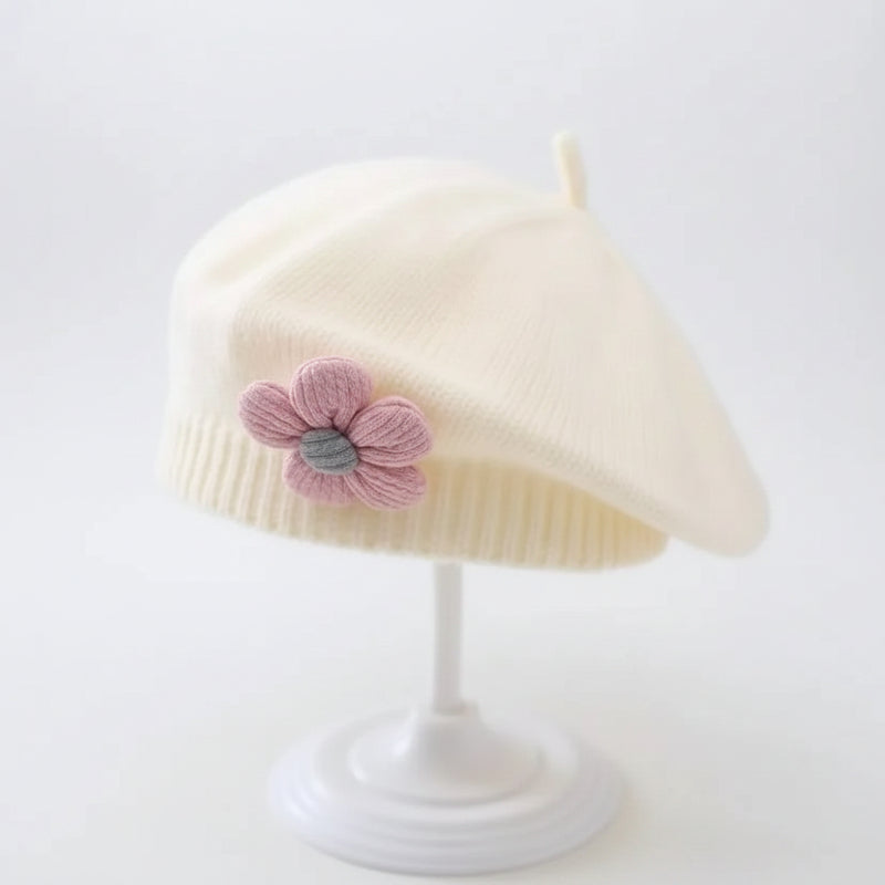 Sterling Petalyn Baby Beret™ with Floral Accent
