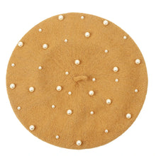 Sterling Celestine Wool Beret™ with Pearl Bead Detail