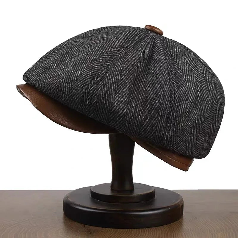 Sterling Aldren Sheepskin Newsboy Cap™  With Octagonal Crown