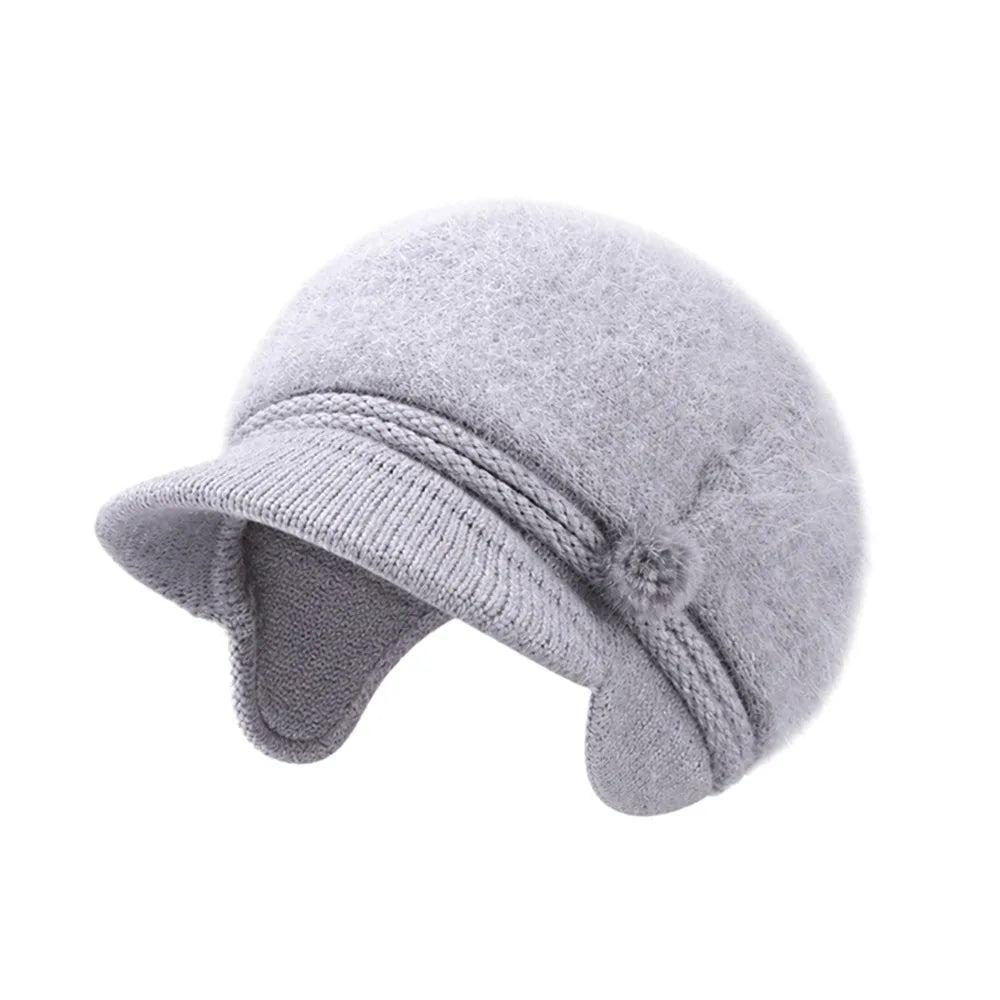 Sterling Winter Hat™ Set Curved Brim Lined Beanie Flower Detail Neck Warmer