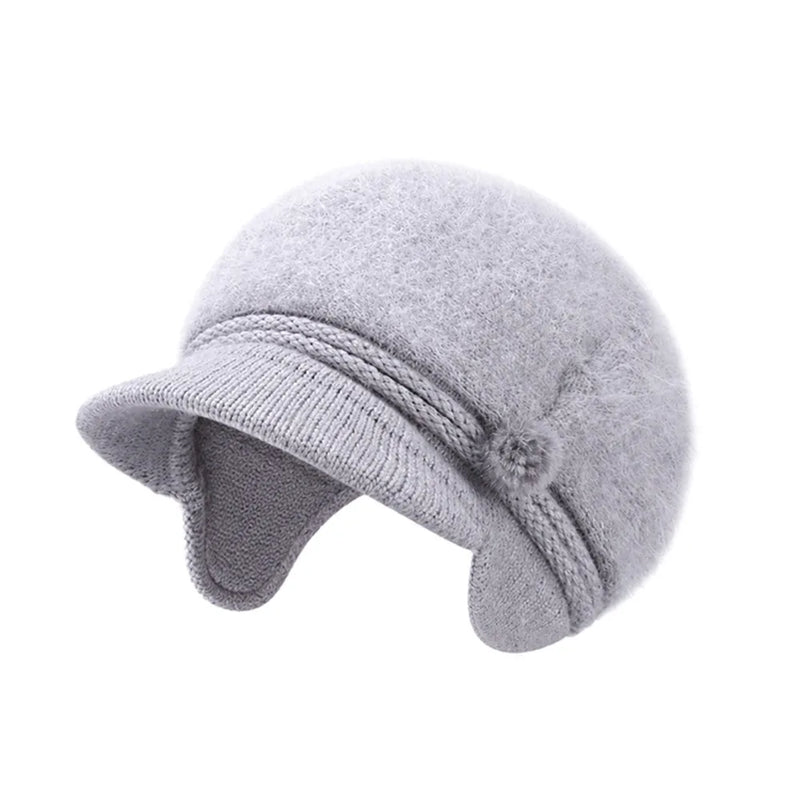 Sterling Winter Hat™ Set Curved Brim Lined Beanie Flower Detail Neck Warmer