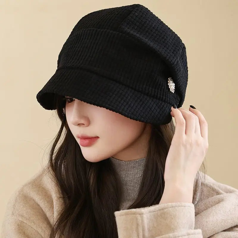 Sterling Retro Plaid Painter Beret™ Knit Peaked Brim
