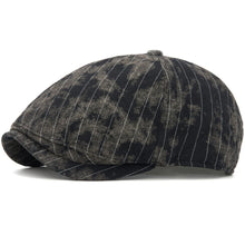Sterling Striped Cotton Flat Cap™ Adjustable Side Buckle