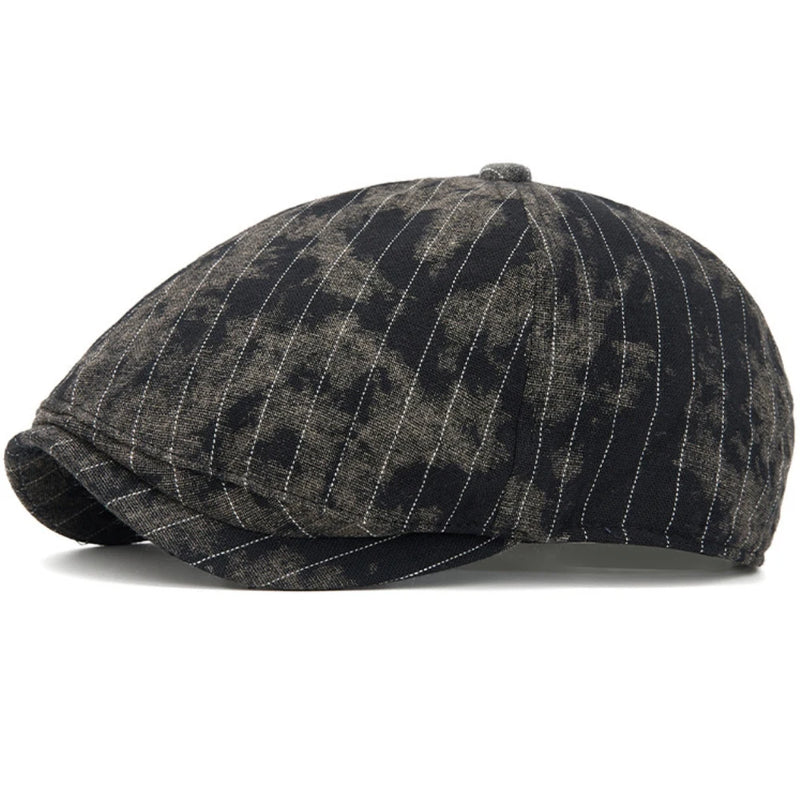 Sterling Striped Cotton Flat Cap™ Adjustable Side Buckle