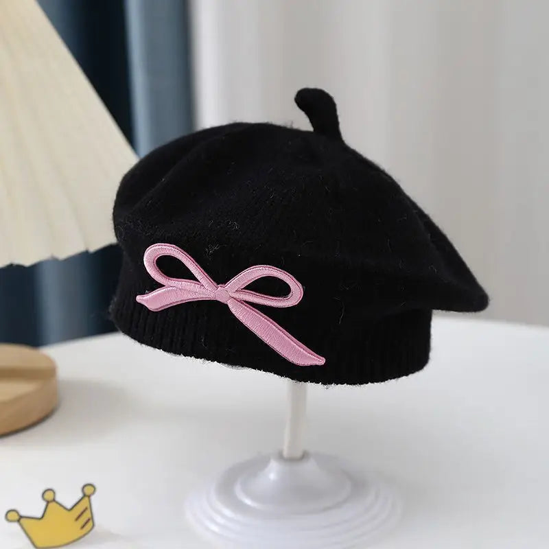 Sterling Liora Kids Knit Beret™ with Bow Detail