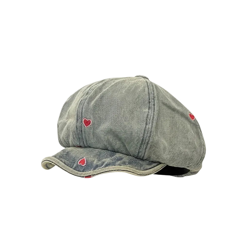 Sterling Korean Retro Newsboy Cap™ Plaid Denim Soft Octagonal Crown