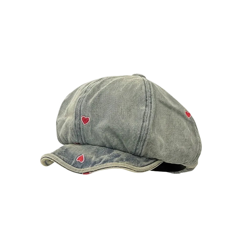 Sterling Korean Retro Newsboy Cap™ Plaid Denim Soft Octagonal Crown