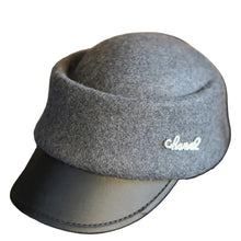 Sterling™ Wool Newsboy Cap With Patchwork Crown And Leather Brim