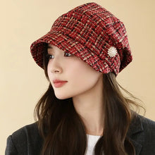 Sterling Retro Plaid Painter Beret™ Knit Peaked Brim
