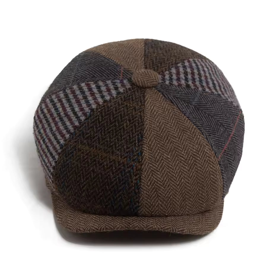 Sterling Vintage Newsboy™ Octagonal Herringbone Elastic Cap