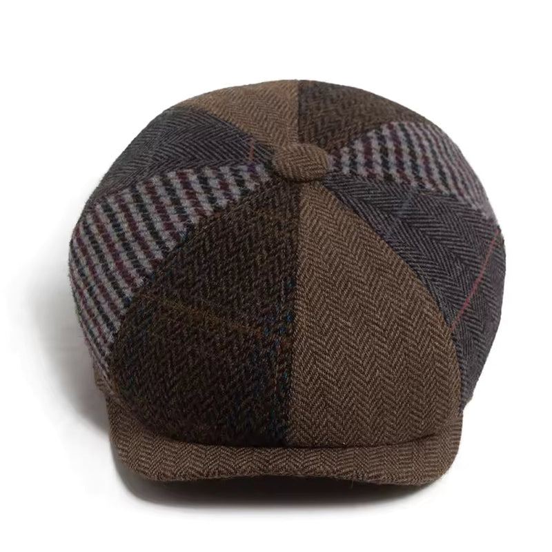 Sterling Vintage Newsboy™ Octagonal Herringbone Elastic Cap