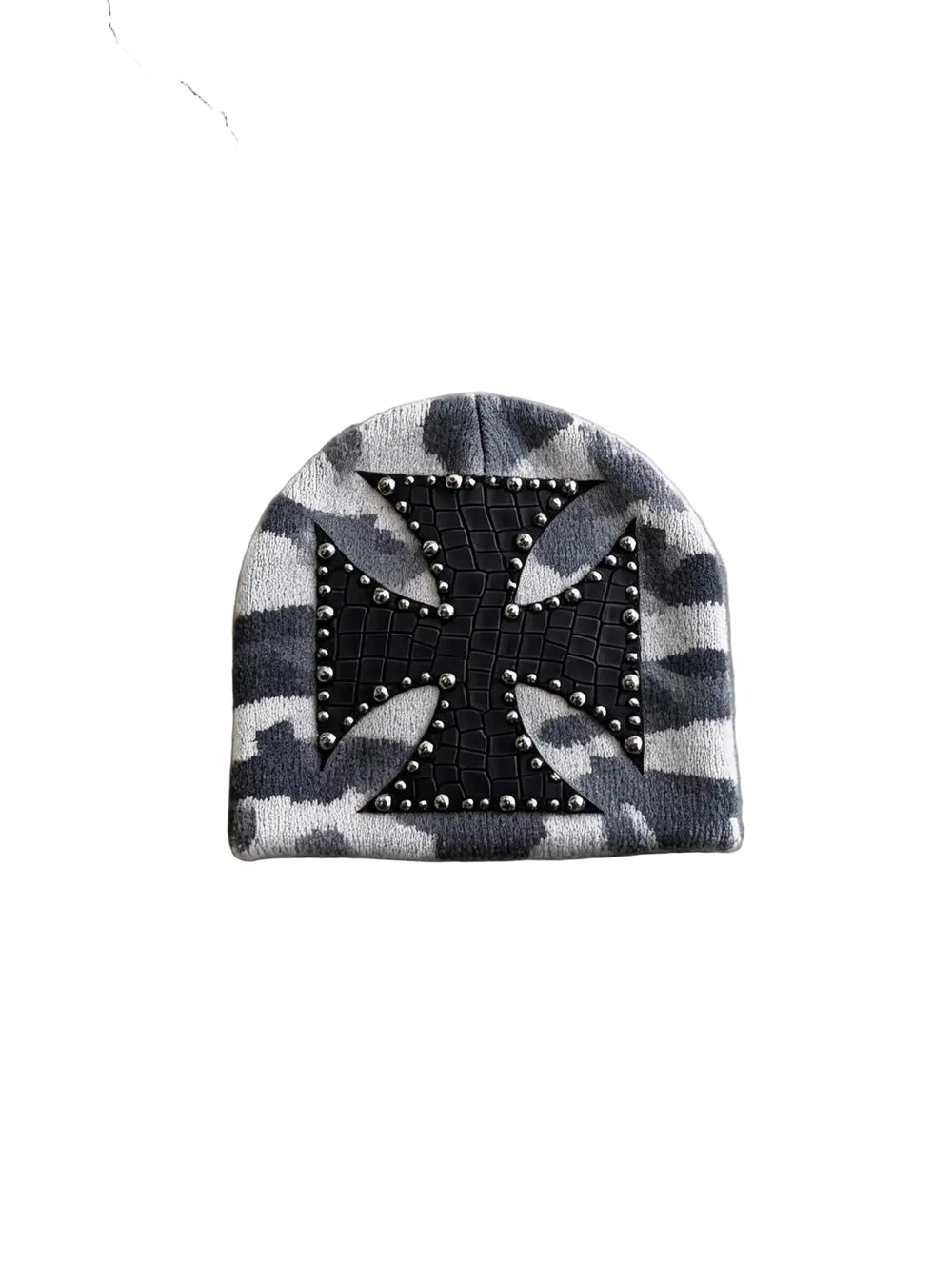 Sterling ™ Nocturne Leather Beret Hat With Rivet Cross Detail