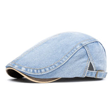Sterling™ Washed Denim Newsboy Cap With Oversized Crown