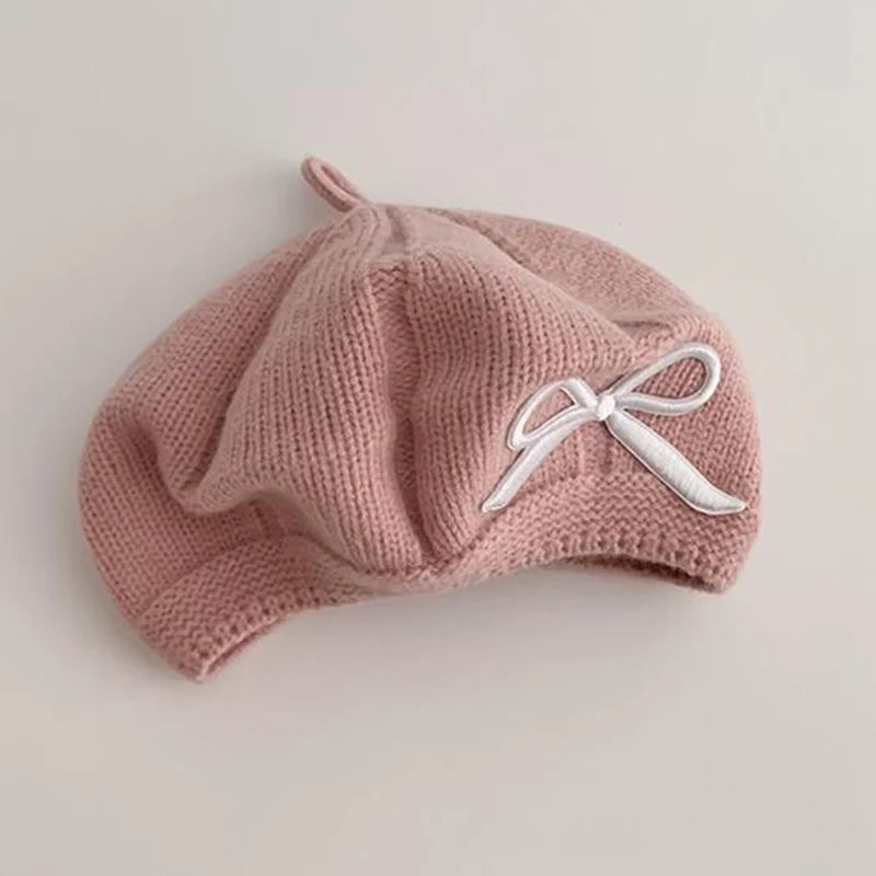 Sterling Roselyn Baby Wool Knit Beret™ with Bow Detail