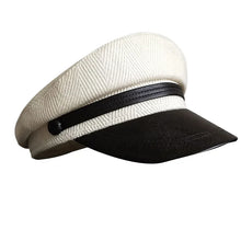 Sterling Military Cap™ Woolen Flat Crown Leather Bill