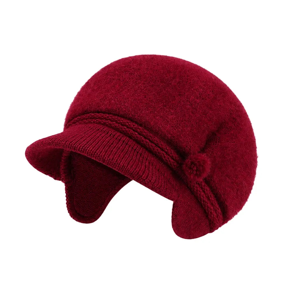 Sterling Winter Hat™ Set Curved Brim Lined Beanie Flower Detail Neck Warmer