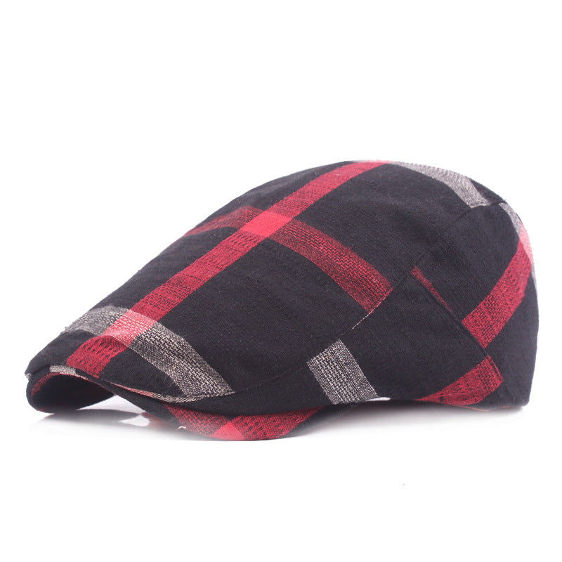 Sterling Vintage Check Cap Plaid Cotton Crown Adjustable Back