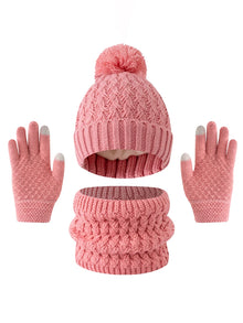 Sterling™  Deluxe Children's Knit Winter Hat Scarf And Gloves Color Block Set