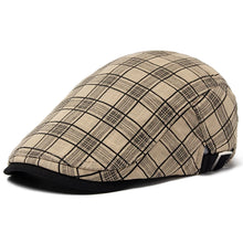 Sterling Vintage Stripes Plaid Flat Cap™ Cotton Linen Lightweight Visor