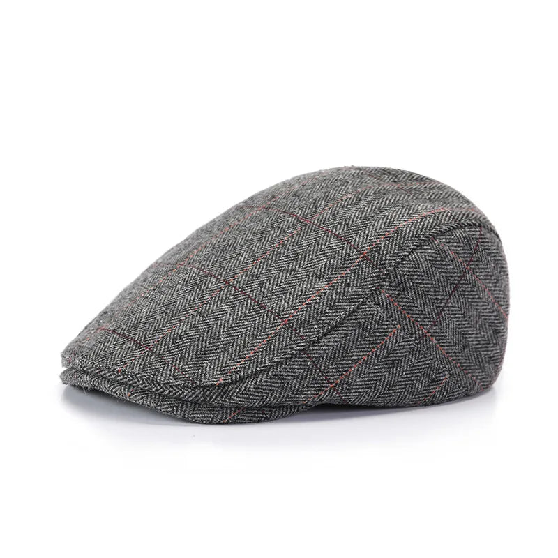 Sterling Alden Flat Cap™  Wool Viscose Blend Adjustable Herringbone