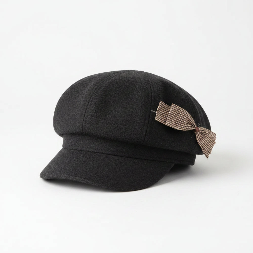 Sterling™ Elowen Painter Beret Wool Blend Roomy Crown With Bow Detail