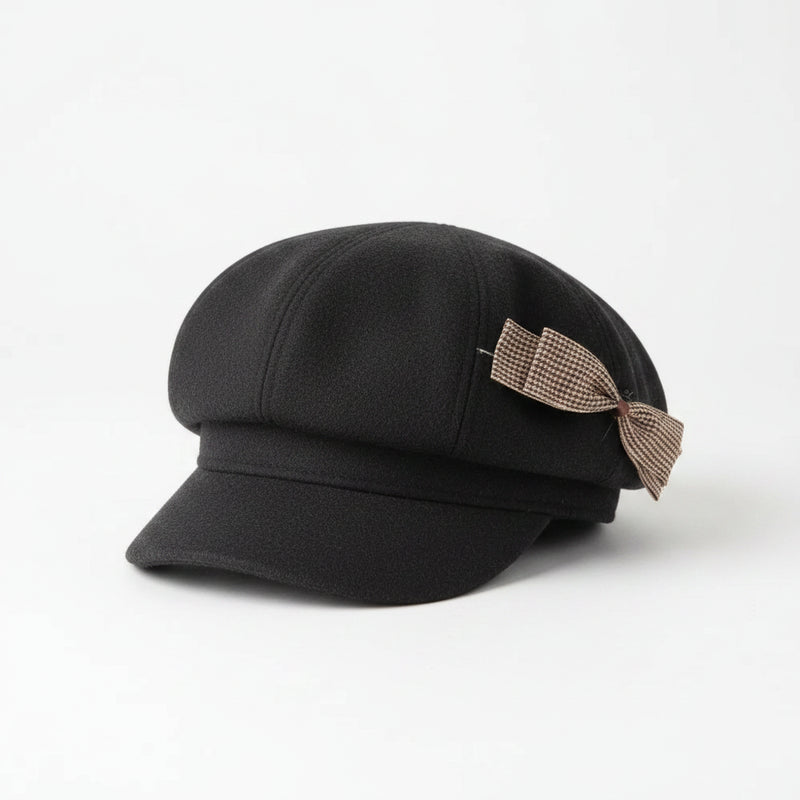 Sterling™ Elowen Painter Beret Wool Blend Roomy Crown With Bow Detail