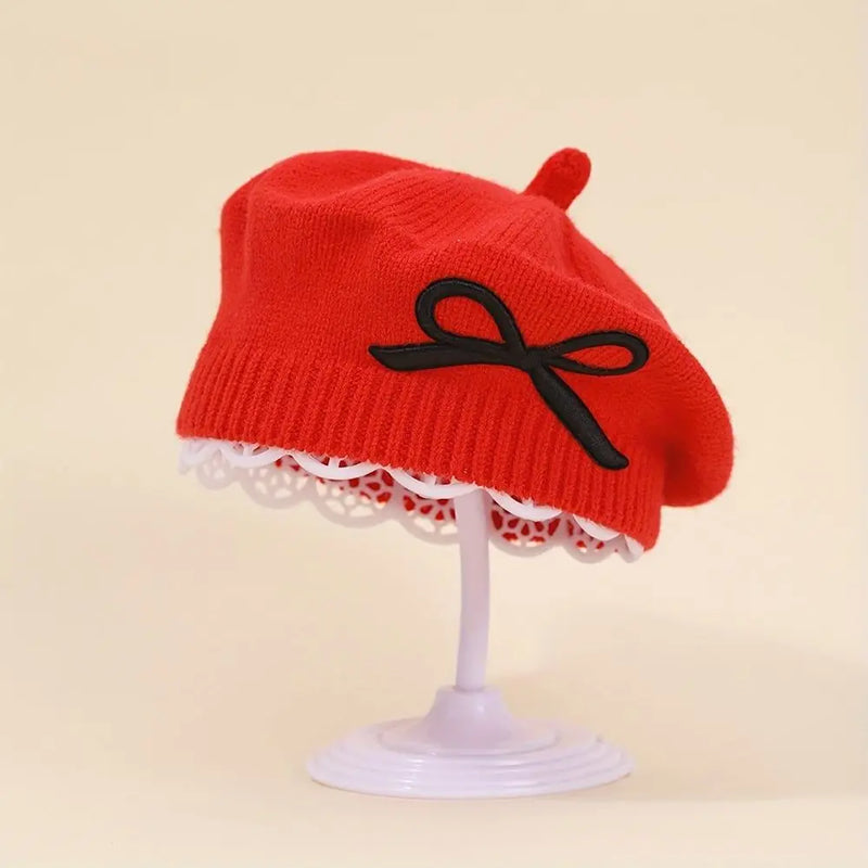 Sterling Liora Kids Knit Beret™ with Bow Detail