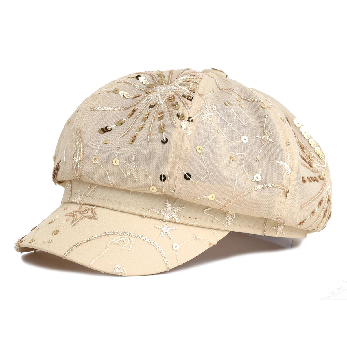 Sterling Sequined Mesh Painter Beret™ Breathable Sparkle Cap