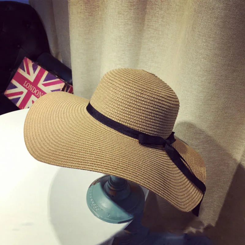 Sterling Riviera Belle™ Wide Brim Straw Sun Hat Bow Accent Edition
