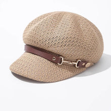Sterling Hollow Octagonal™ Beret Straw Hat Leather Buckle