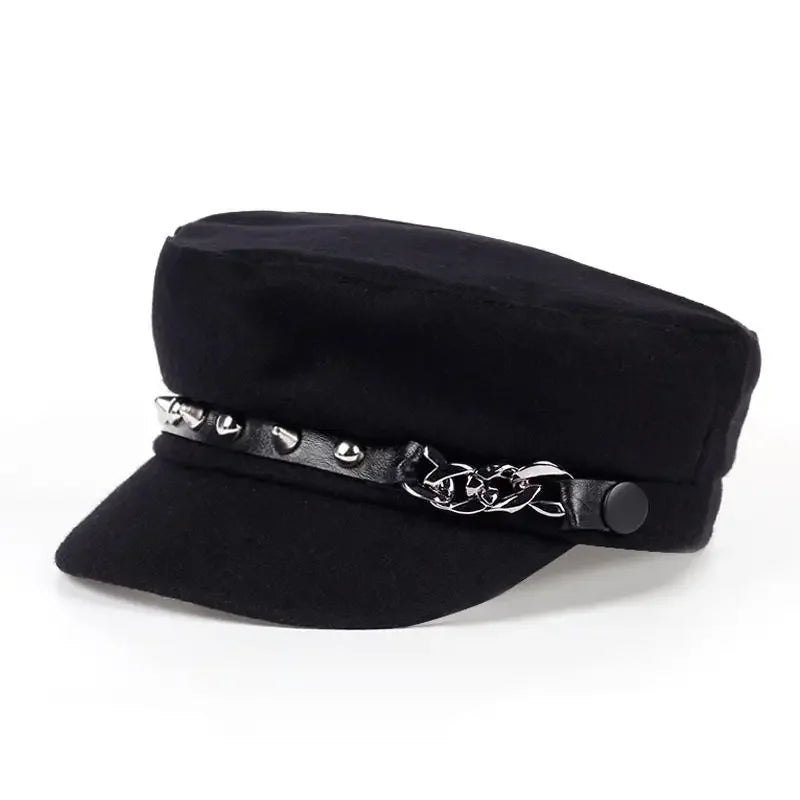 Sterling Rivet Chain Military Cap™ Flat Top Fabric Chain Trim