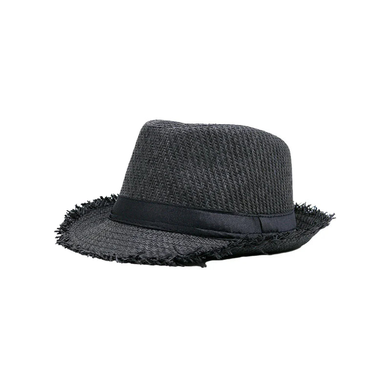 Sterling Trilby Straw Hat™ Frayed Brim Summer Style