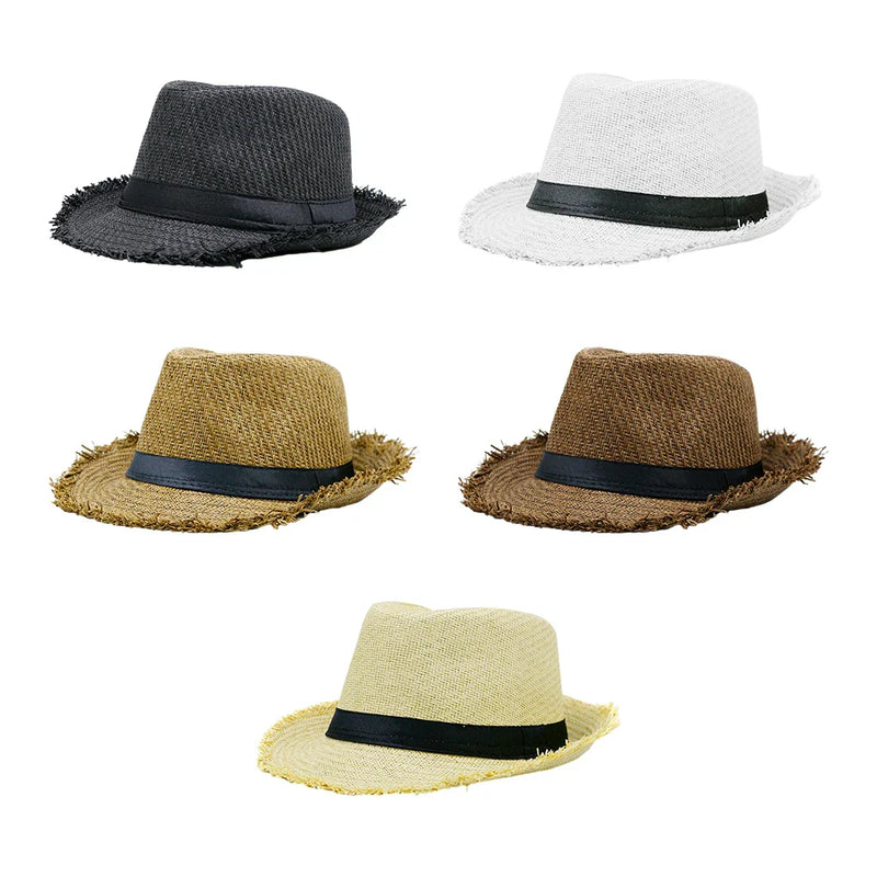 Sterling Trilby Straw Hat™ Frayed Brim Summer Style