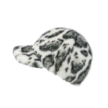 Sterling™ Faux Fur Baseball Cap With Leopard Print